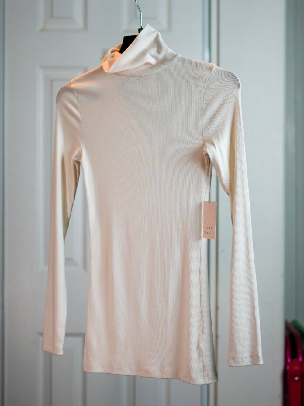a new day - Long Sleeve Cream Turtle Neck